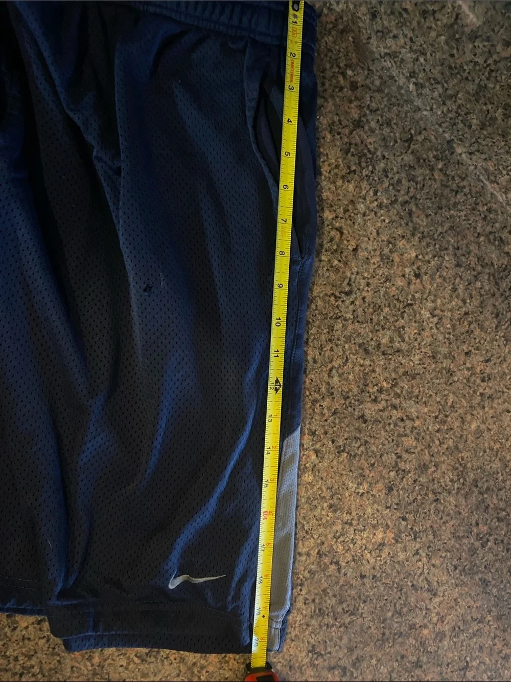 Nike Black Navy Mesh Sports Shorts with Logo Waistband